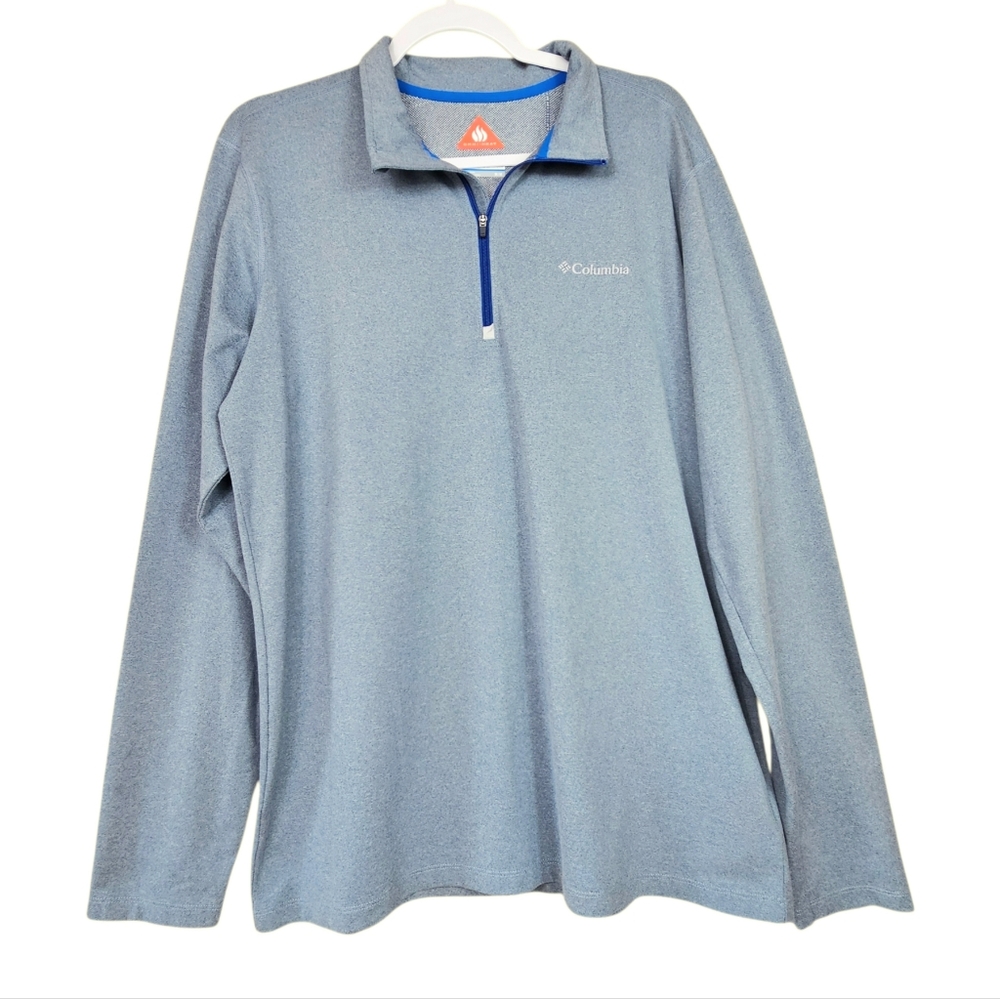 Columbia Men's Omni-Heat Heather Gray 1/4 Zip Long Sleeve Performance Top